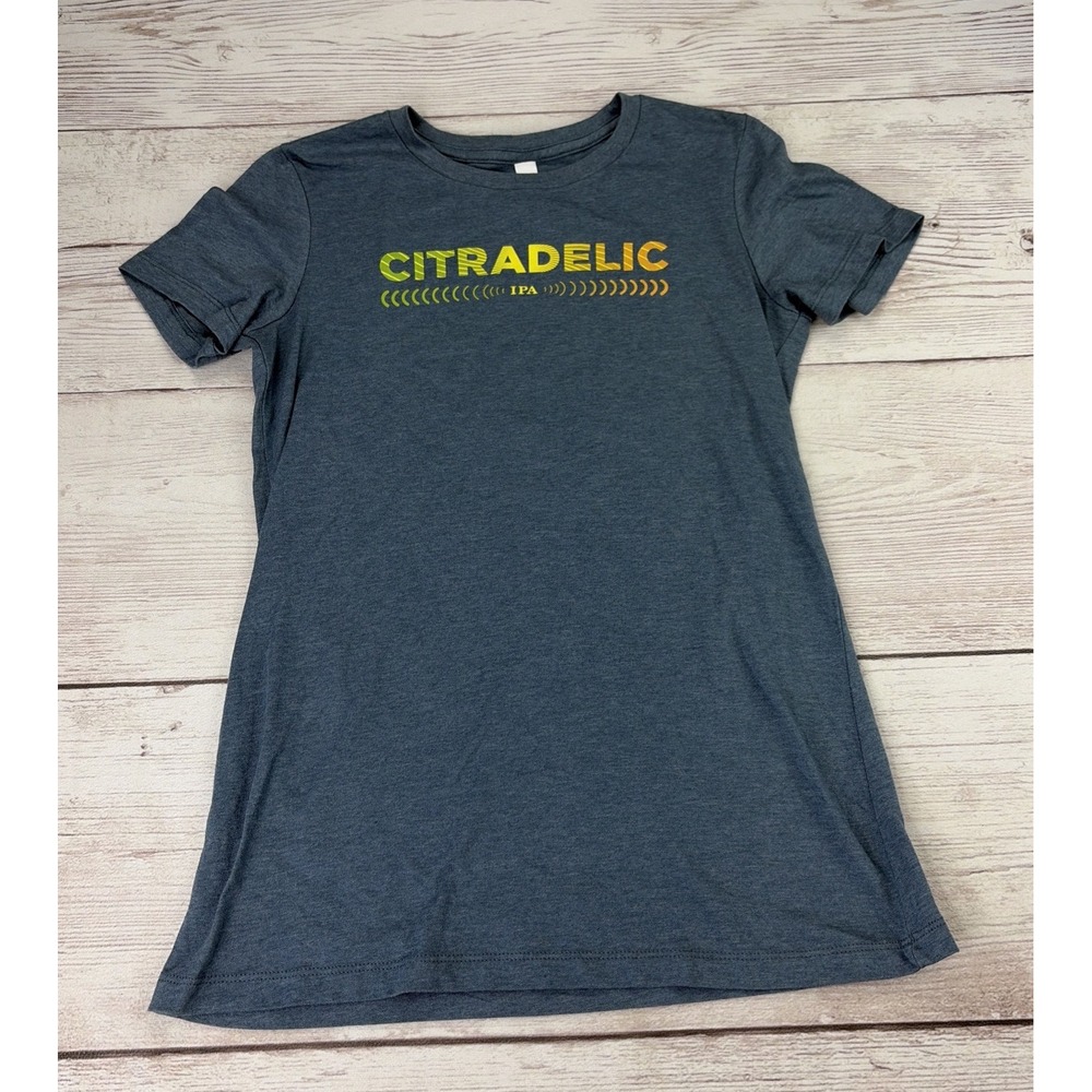 Bella Women's Large New Belgium Brewing Citradelic IPA Promo Shirt Gray EXC